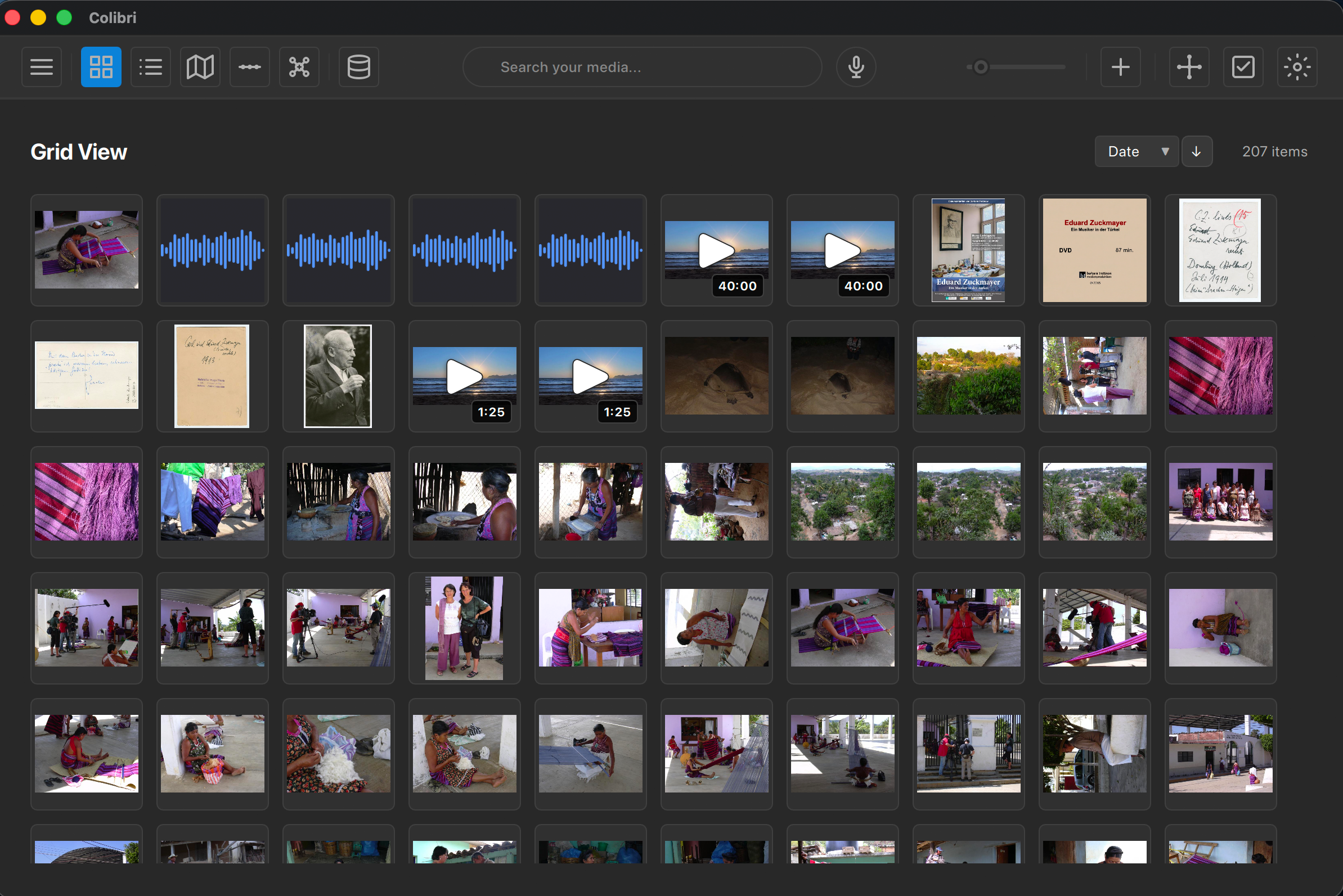 Colibri Benutzeroberfläche